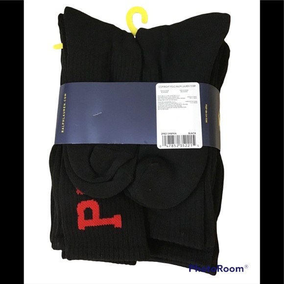 Polo Ralph Lauren 6pk. Mixed Crew Athletic Socks - Picture 3 of 4